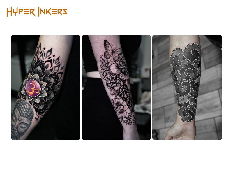 mapping out a sleeve tattoo on arm - Hyper Inkers mapping out a sleeve tattoo on arm