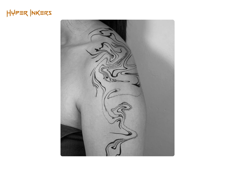 ideal placement for single needle tattoos - Hyper Inkers The shoulder blade offers low pain and excellent longevity, making it an ideal private canvas for larger fine line art.