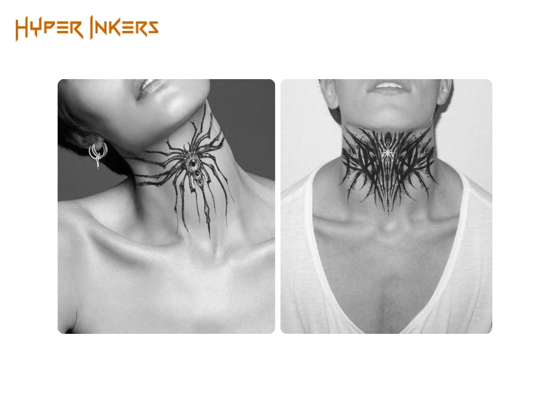 side neck vs front neck tattoo placement - Hyper Inkers side neck vs front neck tattoo placement