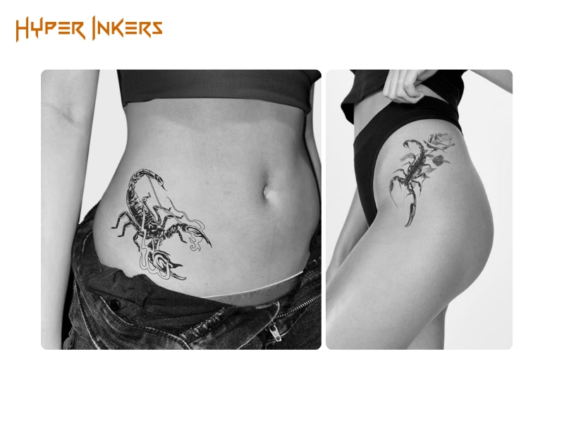 tattoo body map - Hyper Inkers The hip provides a sensual, personal placement, ideal for dynamic art that moves with the body's natural curve.