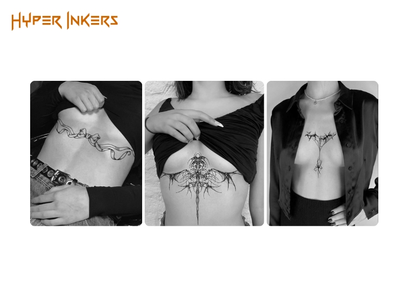 tattoo placement chart - Hyper Inkers The sternum offers the perfect canvas for symmetrical, ornamental designs that adorn the body like intricate jewelry.