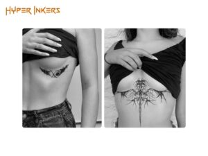 examples of sternum tattoo positioning