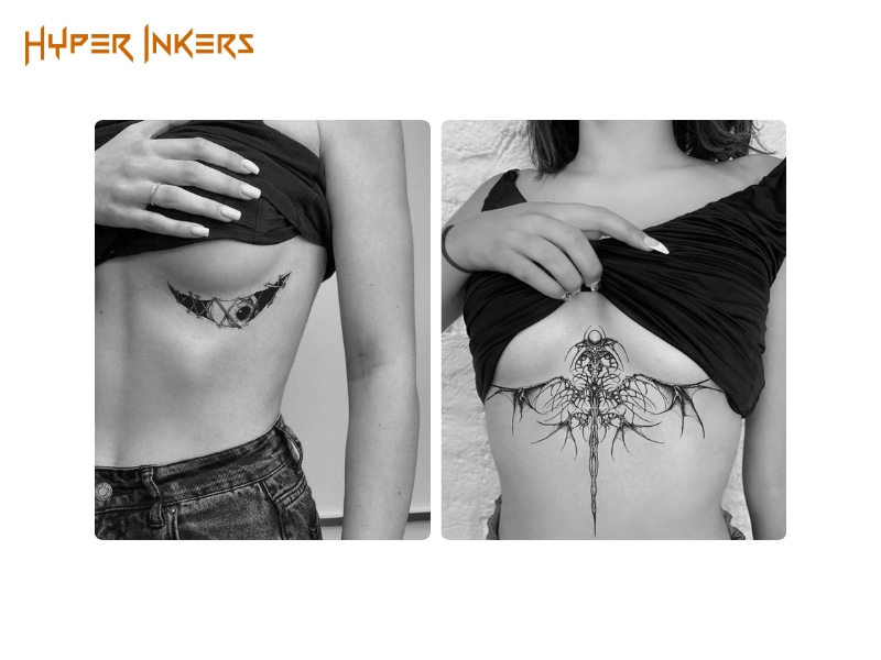 examples of sternum tattoo positioning - Hyper Inkers examples of sternum tattoo positioning