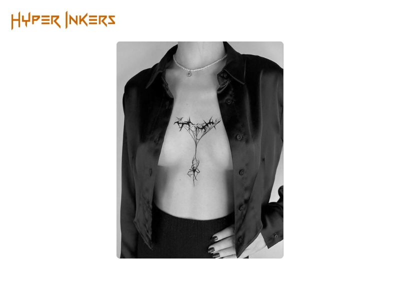 creative ways to place a sternum tattoo - Hyper Inkers creative ways to place a sternum tattoo