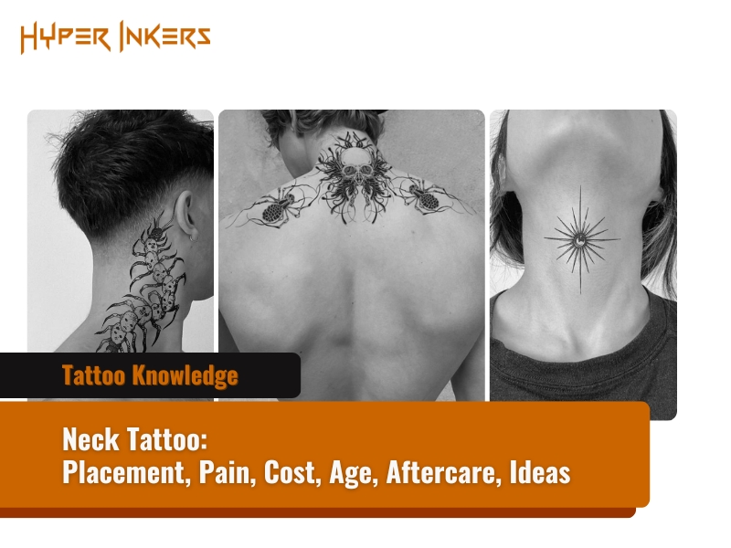 mapping out a neck tattoo position - Hyper Inkers mapping out a neck tattoo position