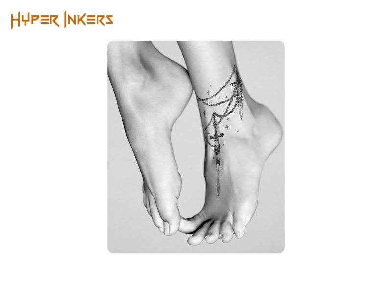ankle tattoo placement to cover a scar - Hyper Inkers ankle tattoo placement to cover a scar