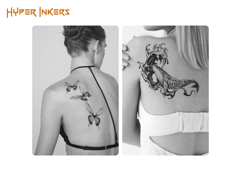 back tattoo locations - Hyper Inkers The shoulder blades offer a stable canvas, ideal for symmetrical pairs or powerful standalone designs that move with the body.