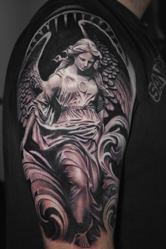black and grey realism tattoo artist san antonio