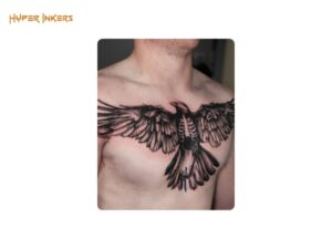 A bold placement signifying profound confidence, the full chest piece is the ultimate large-scale statement.