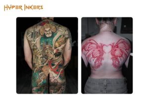 The ultimate commitment for a cohesive masterpiece, the full back tattoo is a long-term artistic journey reserved for the serious collector