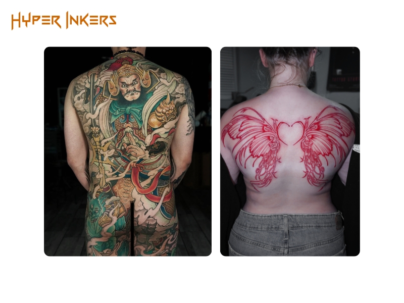 lower back tattoo ideas - Hyper Inkers The ultimate commitment for a cohesive masterpiece, the full back tattoo is a long-term artistic journey reserved for the serious collector