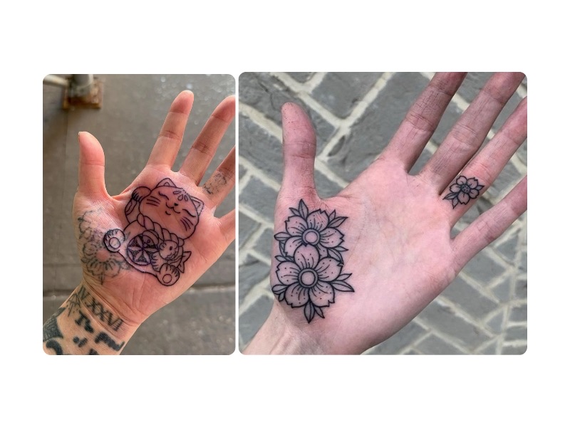 A bold choice for the committed, the palm tattoo is defined by high pain and a significant risk of fading.