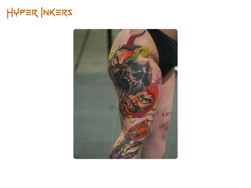 how to position a thigh tattoo
